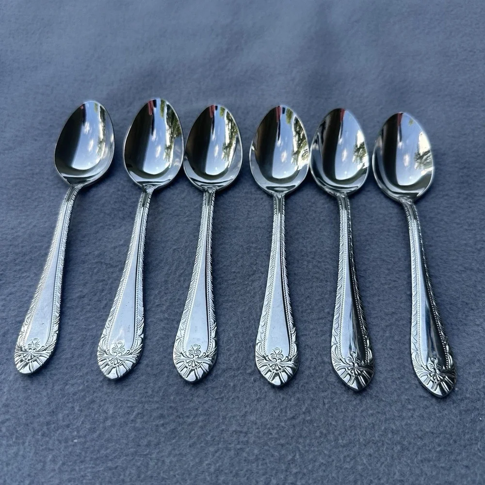 6 Reed & Barton Royal Britannia Teaspoons Select Stainless Flatware